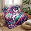 Rainbow Unicorn Fantasy Theme blanket Lightweight Warm Flannel Blanket Decorative Throw Blanket for Home Decoration