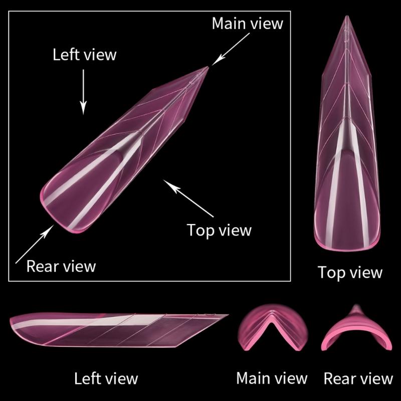 Salon Nail Extension Mold Paperless Fast Drying Light Cure Technology Natural Tip Shape Reusable for Artificial Nail
