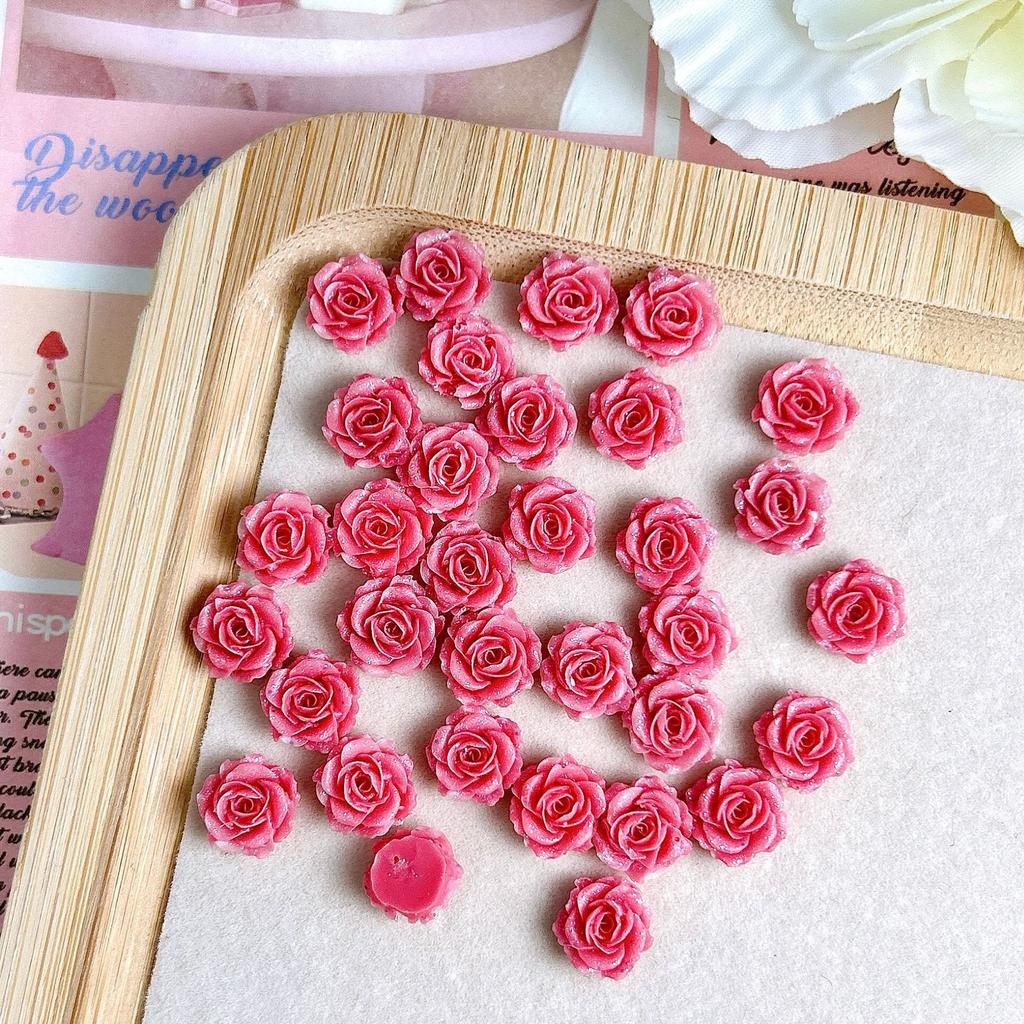 Handmade Soft Flower Carved Rose Camellia Luminous Nail Art Decorations Three-Dimensional Sweet DIY Accessories