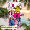Mr. Men & Little Miss Beach Towel, Personalized Custom Text, Quick Dry Soft Large Towel For Swimming Pool Travel