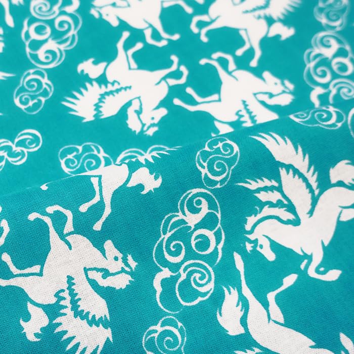 Barvení Anbo Tenugui Zvěrokruh Vznášející se Jasný Autentický Barvený Bavlna Vyrobeno v 35cm x 100cm "Rok 2026 Pegas, Obloha" 100% Tokuoka, Japonsko,