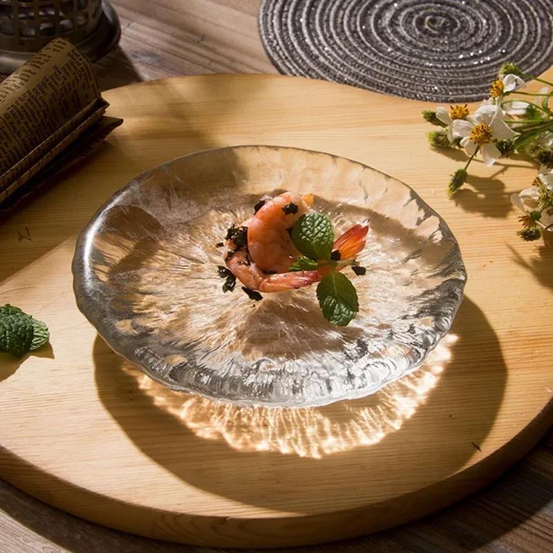 

High Quality Frosted Glass Plates, Sushi Plates, Dessert Plates, Cold Dishes, Creative French Molecular Cuisine Tableware