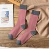Spring And Autumn Pure Color All-Match Pile Socks Mid-Tube Socks Contrasting