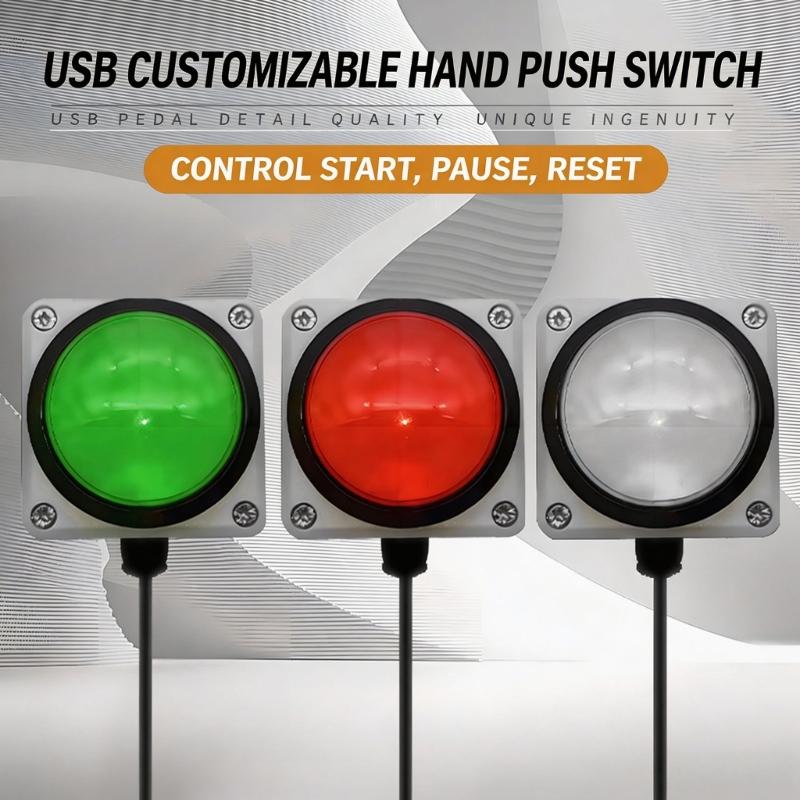 62mm USB-Druckschalter mit anpassbarer Tastenbelegung für Gaming-, Büro- und medizinische Geräte