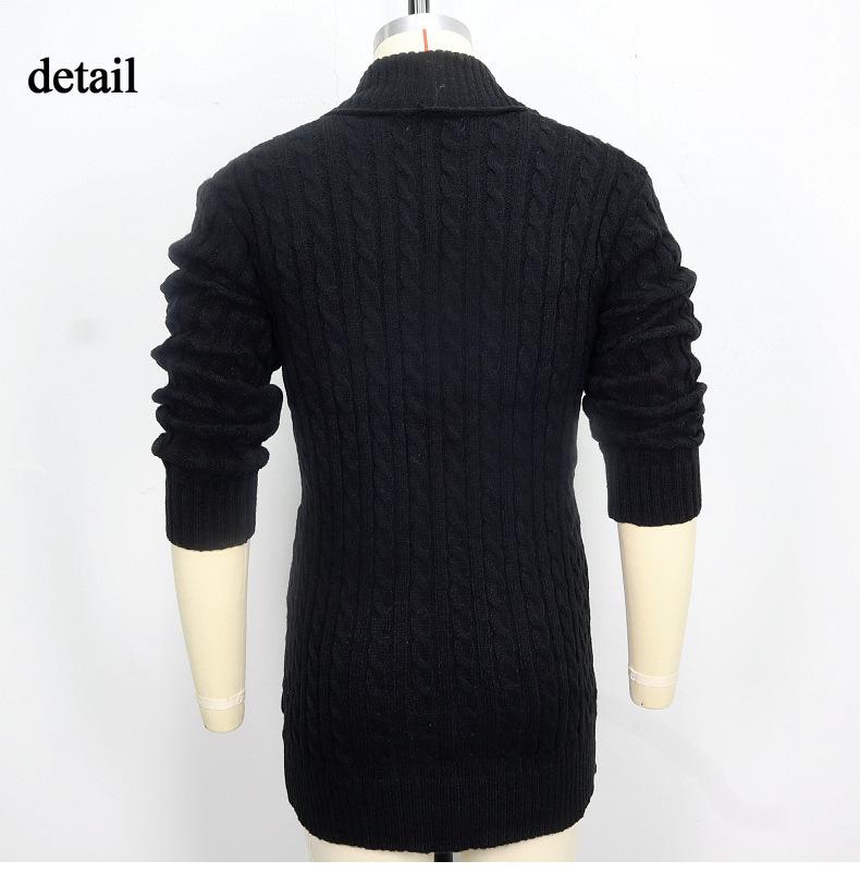 Pánský svetr s dlouhým kabelem Pletený svetr Šálový límec Slim Fit Dlouhý rukáv Ležérní Knoflíky Dolů Cardigany Podzim Zima Pletené svetry Bunda pro muže