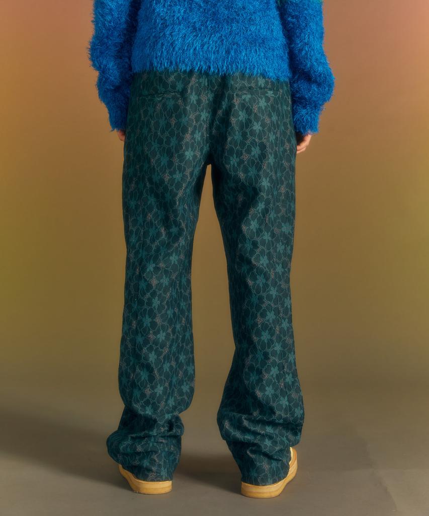 ADSB ANDERSSON BELL Flower Lace Track Pants Apa678M(Green)