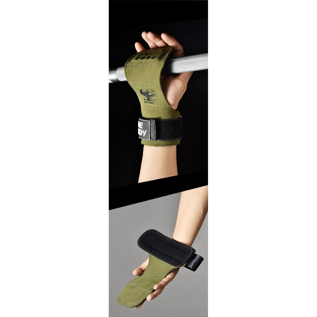1Pair Premium Cowhide Leather Gym Fitness Gloves Lifting Straps Grips Anti-Skid Weightlifting belt For Palm Protection Deadlift