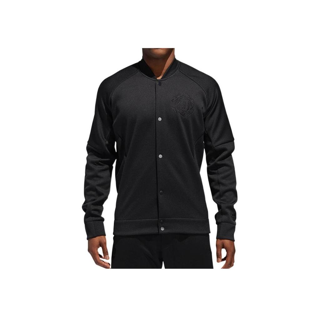 Adidas Derrick Rose Brand Logo Print V-Neck Jacket Men Jacket Black CW6898
