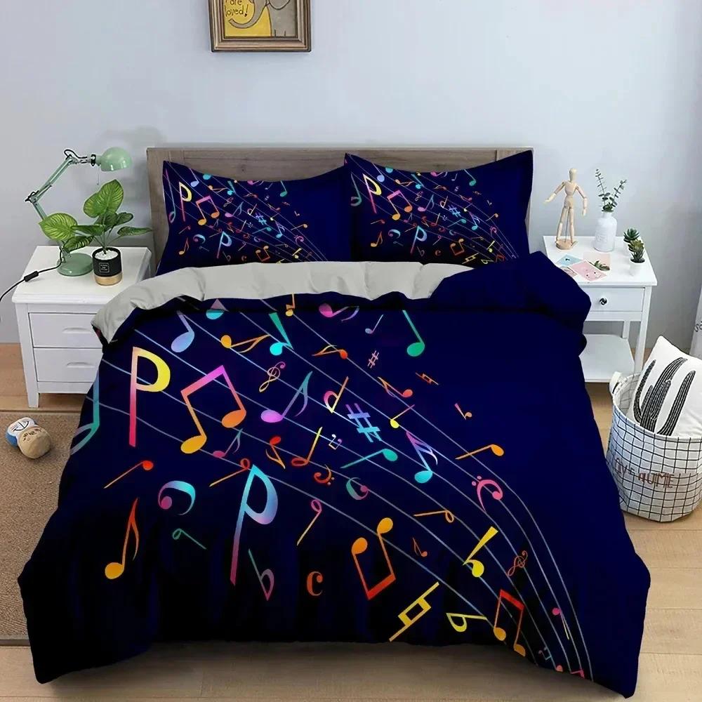 Piano Pattern Duvet Cover Musical Symbols Comforter Cover Bedding Set Modern Personality Full Queen King Size Bedclothes