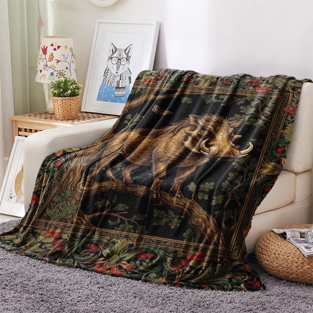 1PC Structural composition Print FlAannel Blanket, High quality Comfortable for All Seasons, Home Decor, Warmth and Comfort