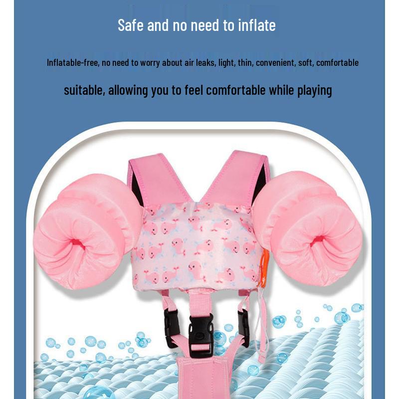 Kids' Cartoon Buoyancy Swim Vest with Water Sleeves