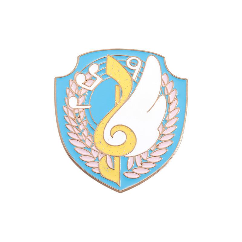 

Shield Exquisite Blue Shape Metal Brooch Featuring Unique Cartoon Design For Stylish Decoration