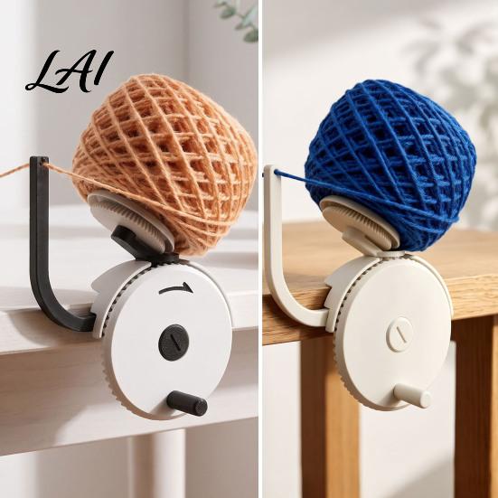 Beginners Yarn Hand-Cranked Ball Table Clamp, Winder with Holder, Manual Portable Maker Wool Spinner