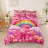 Rainbow Serie Bedding Sets, Colorful Duvet Set 2Pcs for Kids Girls Boys Room Decor, Polyester Comforter Cover with Pillowcases