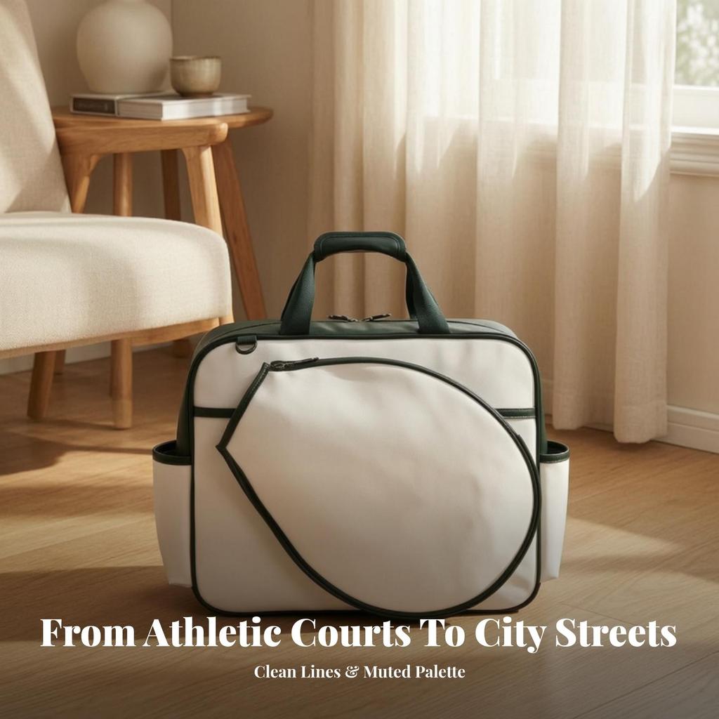 Racket Bag with Front Pocket Spacious for Club Matches, Gym Visits