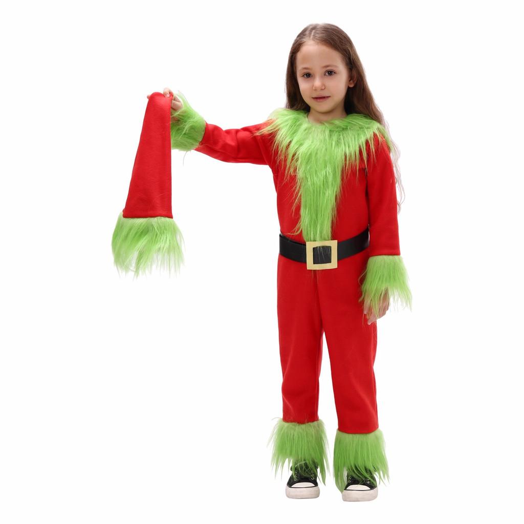 Grinch Weihnachtskostüm Für Kinder Mit Weichem Polyesterstoff Für Feiertagsaufführungen Perfekt