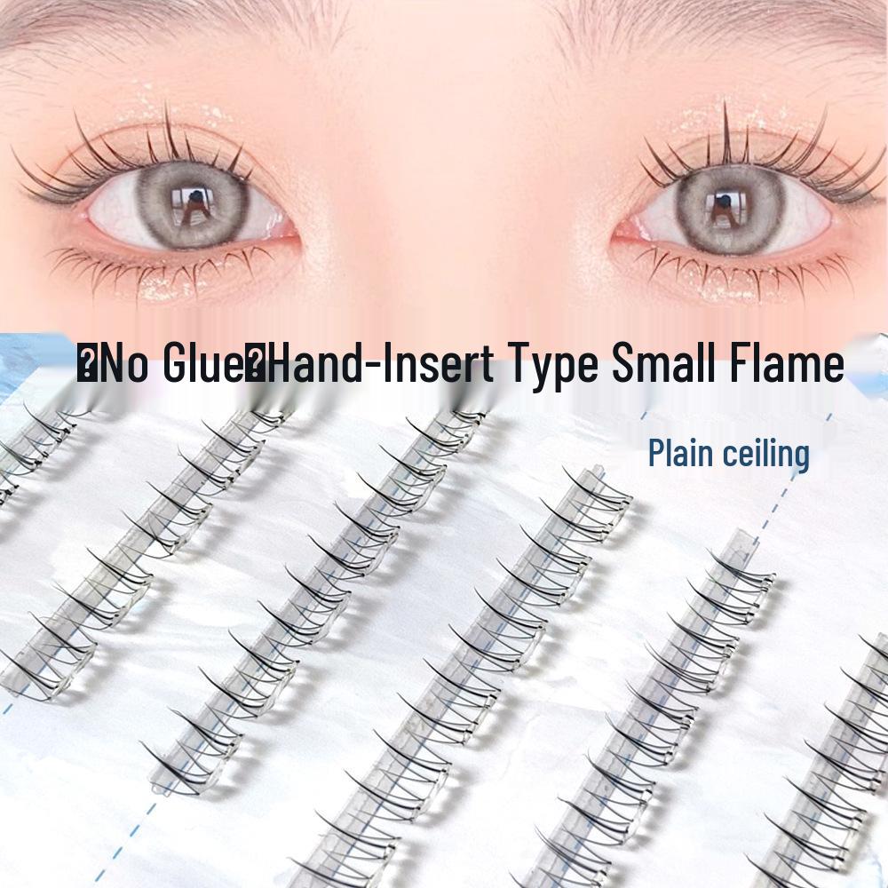 Butterfly Girl Adhesive-Free Sunflower Manga V-Shape Natural False Eyelashes for Halloween Cosplay