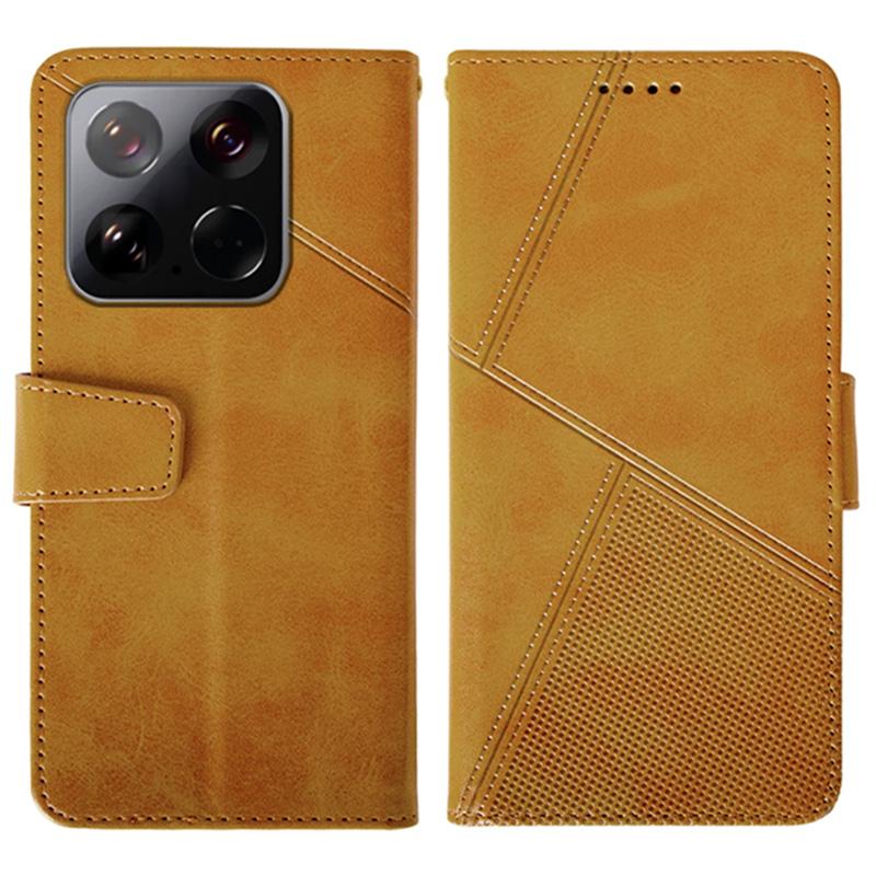 IDEWEI For Xiaomi 15 Case Leather Wallet Phone Cover Stand Calf Texture