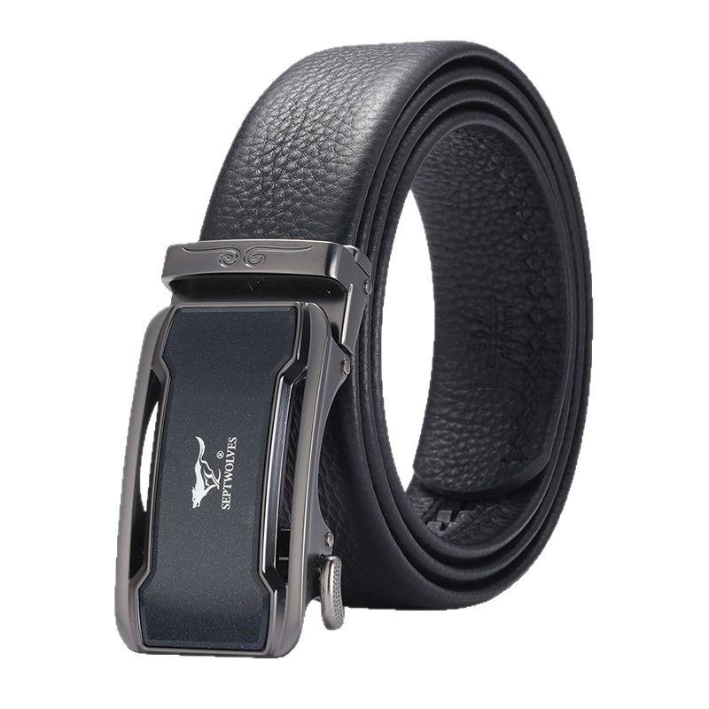 Belts for Men's Business Automatic Buckle Belt Head Layer Cowhide Belt Gift Belt