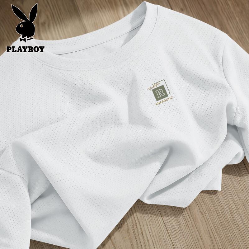 PLAYBOY Men s Ice Silk Breathable Short Sleeve T-Shirt L