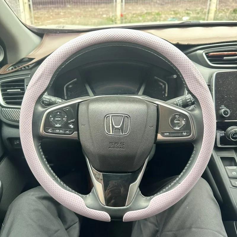 For Honda TYPE R Accord Civic HRV CRV CITY Jazz Pilot Odyssey Spirior FIT Ultra Thin 8D Nappa Leather Car Steering Wheel Cover