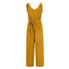 Ladies' Casual Loose  Solid Color Sleeveless Camisole Tie Up Cropped Pants Jumpsuit