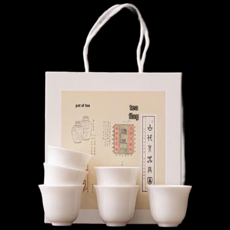 

Suss Ceramic Mutton Fat Jade Tea Cups Set