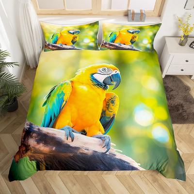 Parure de lit imprimée en 3D Chouette Colorée Panda Perroquet Papillon Confortable Douce Housse de Couette Taille King Queen Twin Cadeau d'Anniversaire Décor de Chambre