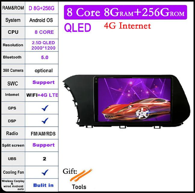 9 Lnch Android 14 For Hyundai I20 2021 -2022 Car Radio Player GPS Navigation Multimedia Stereo 4G LET