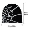 Retro Gothic Spider Web Jacquard Beanie for Women Men Caps Unisex Knitted Warmer Hip Hop Unisex Elastic Knit Hat Skull Cap