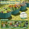 4FT X 1.5FT Hexagon Raised Garden Bed 48 Inch Diagonal 16.5 Inch Tall Galvanized Steel Planter with Wave-Shaped Panels for Outd