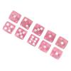 20pcs Dice Set 6 Sided Transparent Dices Rounded Corner Dice for Board Games and Teaching Math Pink with White Spots