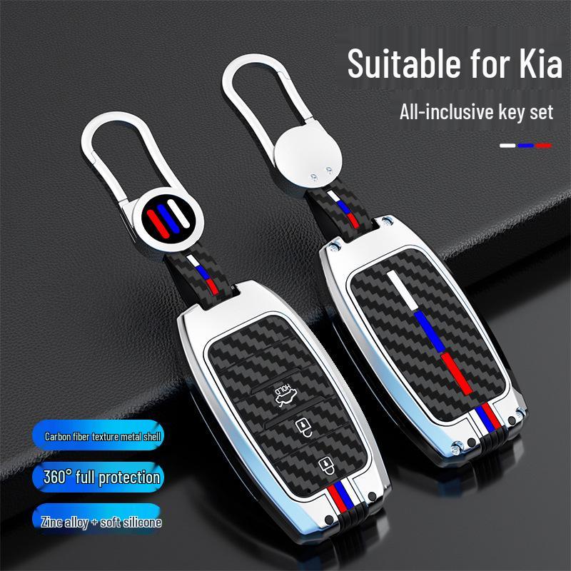 Compatible Metal Key Case for Kia Models: 19 K3, 13-17 K5, KX3, KX5, Furui Di, K4, K2, KX7.