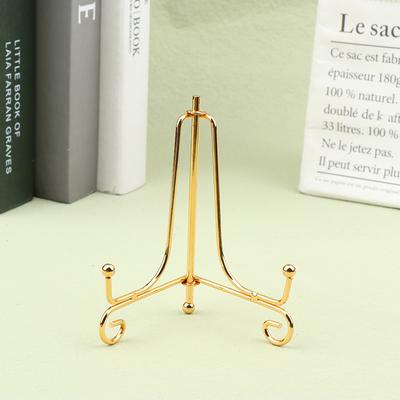 Soporte de exhibición de hierro dorado, soporte para manualidades, soporte para libros, cuenco con Pedestal para fotos, marco de plato, estante para platos, caballete, decoración de almacenamiento