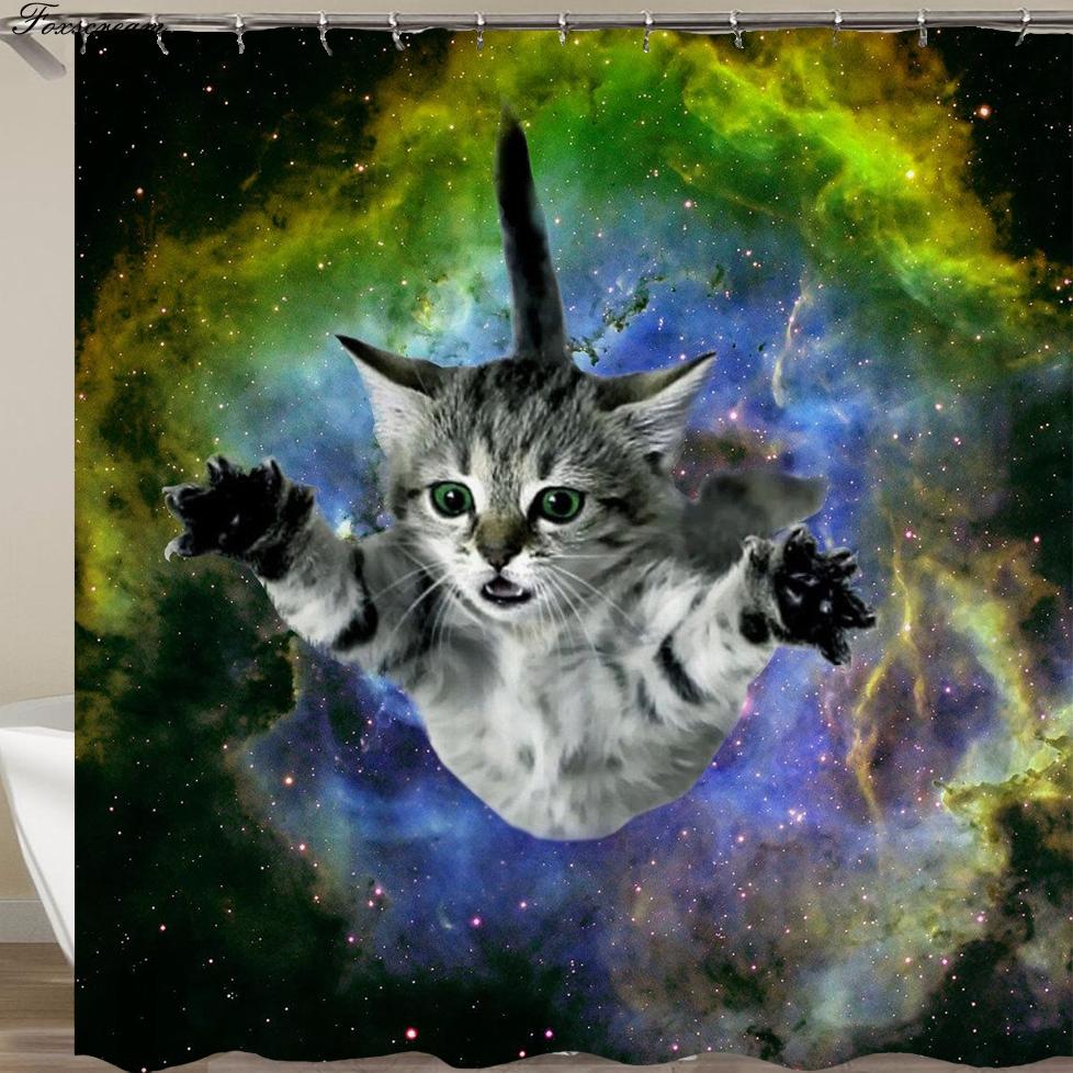 Sprchový závěs Cartoon Cat 3D koupelnové sprchové závěsy nepromokavý látkový sprchový závěs legrační sprchový závěs nebo podložka