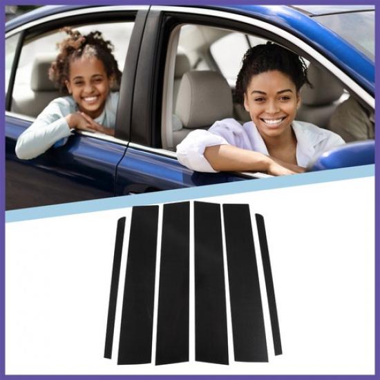 6Pcs Car Pillar Window Trim Cover for Ford Explorer 11-19 Black Carbon Fiber