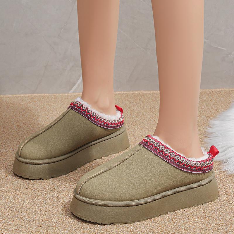 Fashion Snow Boots for Women 2024 Winter New Warm Thickened Fluff Soles Boots Women Casual Comfortable Cotton Shallow Shoes for Women