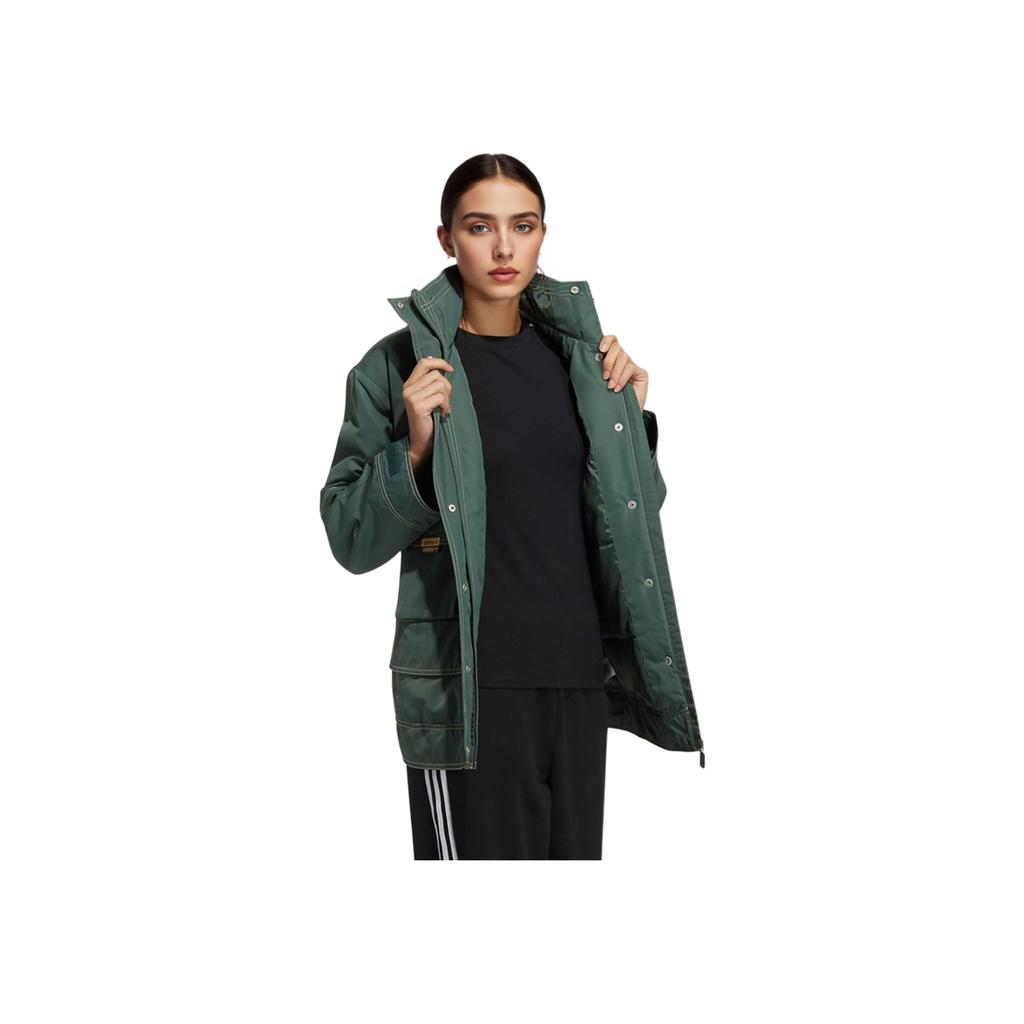 Adidas Originals Velcro Design Casual Sports Cotton Jacket Women Jacket Forest-Green GN9079