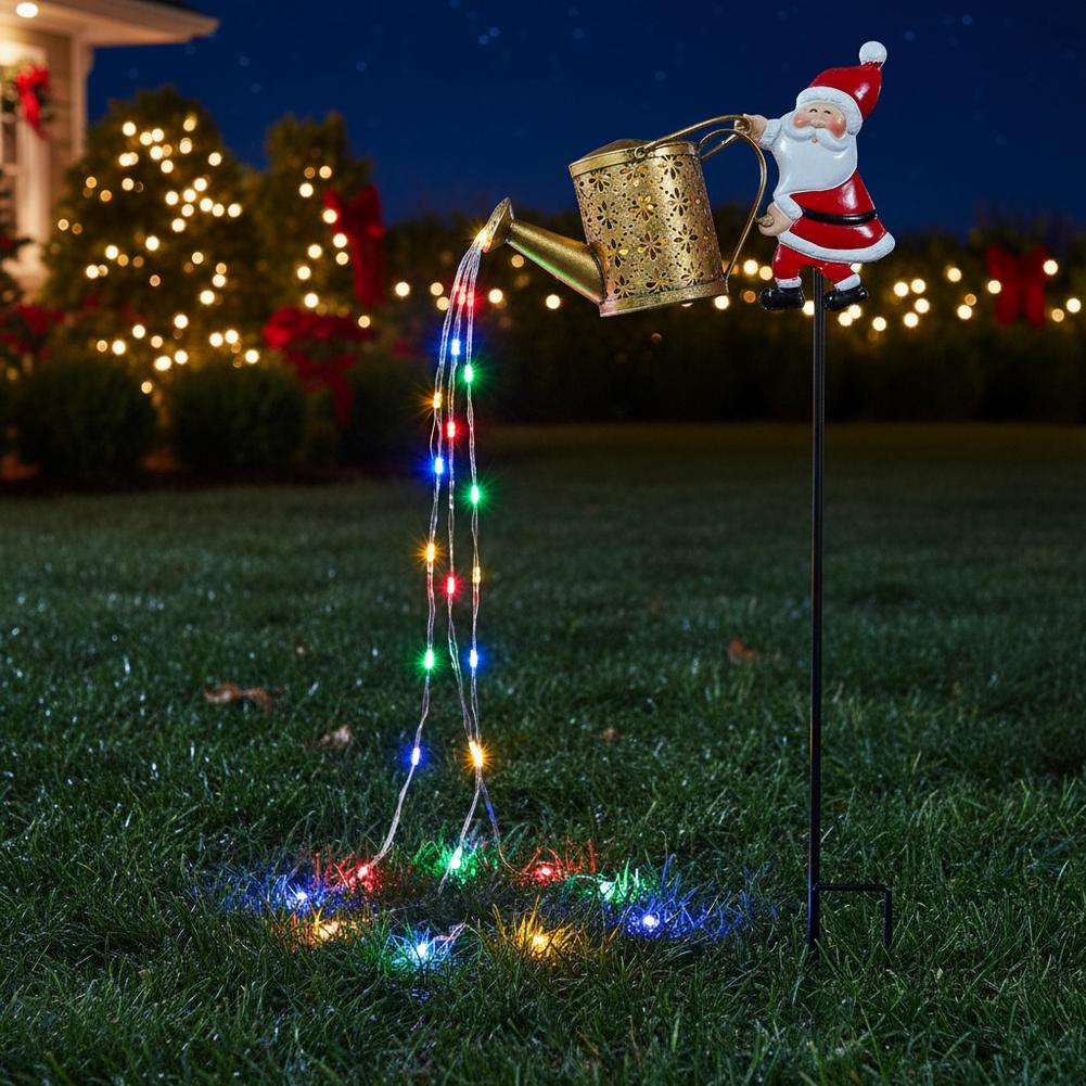Christmas Solar Stove Lights Garden Lawn Decoration Christmas Water Kettle For Garden Lawn Water Ornaments Outdoor Decor