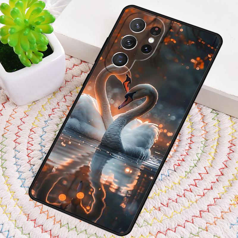 Cute Swan Phone Case for Samsung Galaxy Note 10 Pro S26 Ultra S23 S24 FE S25 S21 S22 PLUS Shockproof Cove