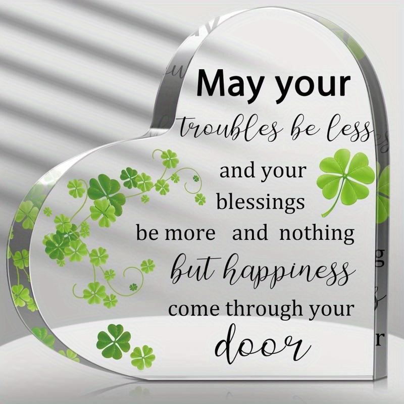 

улица. Сердце Благословения Патрика - Сувенир Четырехлистный Клевер для Лучших Друзей и Коллег чистый