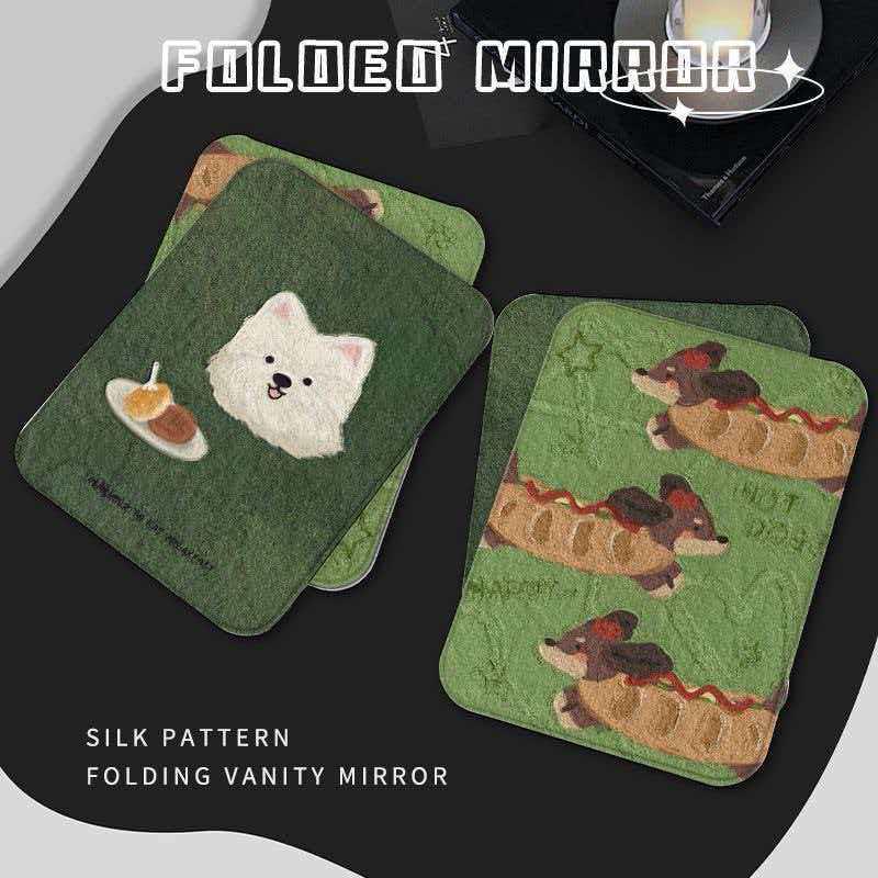Luxuriöser Klapp-Spiegel für Make-up: Hochauflösendes, leichtes und cartoonhaftes Design für Studentenwohnheime oder Zuhause