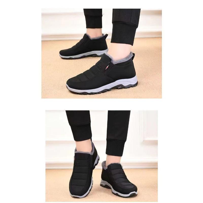 Unisex Winter Boots Fleece Lined Warm Snow Boots, Soft Sole Comfortable Casual Shoes for Seniors