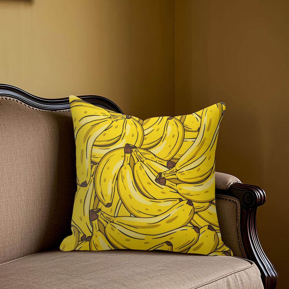 Banana Wave square Jacquard Pillow Cover for Sofa Office Waist Cushion Cover Home Decorative Pillowcase