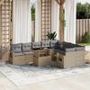 VidaXL Garden Lounge Set with Cushions 10 Pcs Beige Braided Resin 3268129