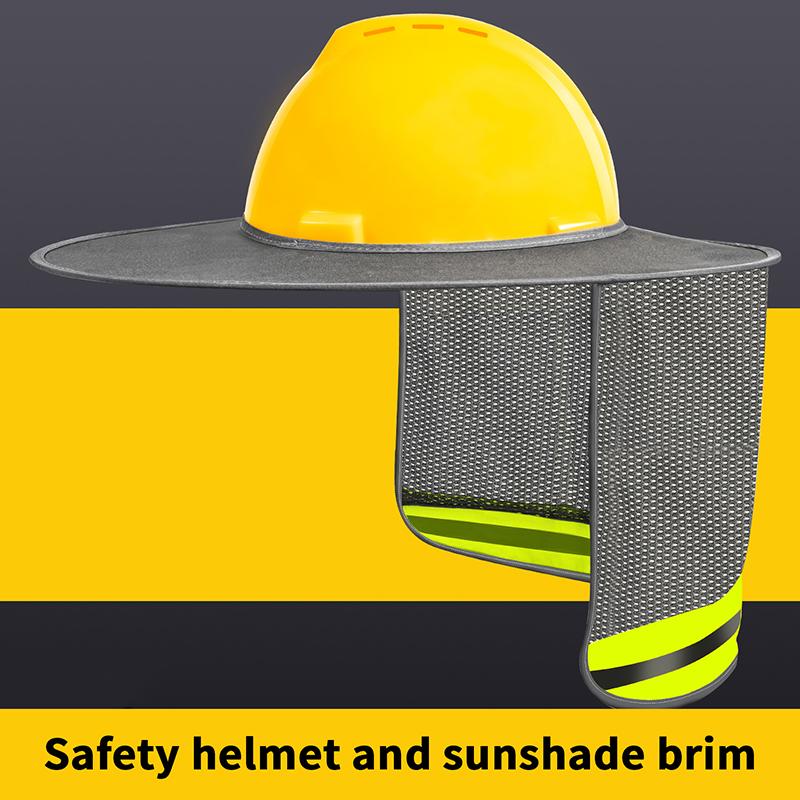 Cappello di sicurezza con protezione solare estiva, protezione per il collo, strisce riflettenti, berretto di sicurezza per lavoratori edili