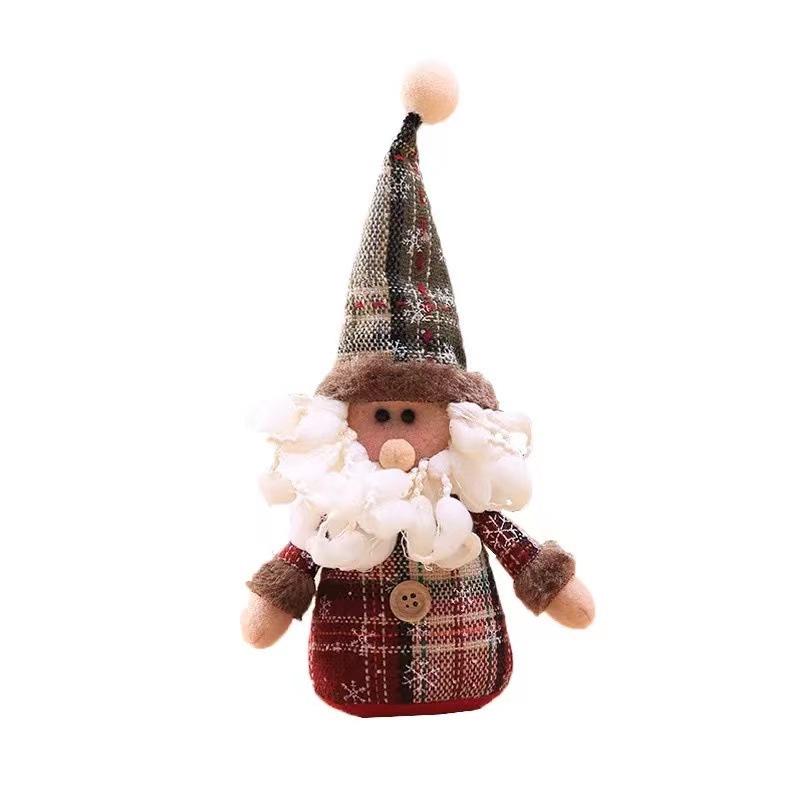 Cartoon Doll & Snowflake Plaid Christmas Tree Ornaments - Children's Holiday Gifts