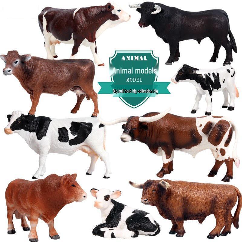 Kids' Cognitive Farm & Ranch Animal Models - Cow, Buffalo, Bison Desktop Toy Ornament