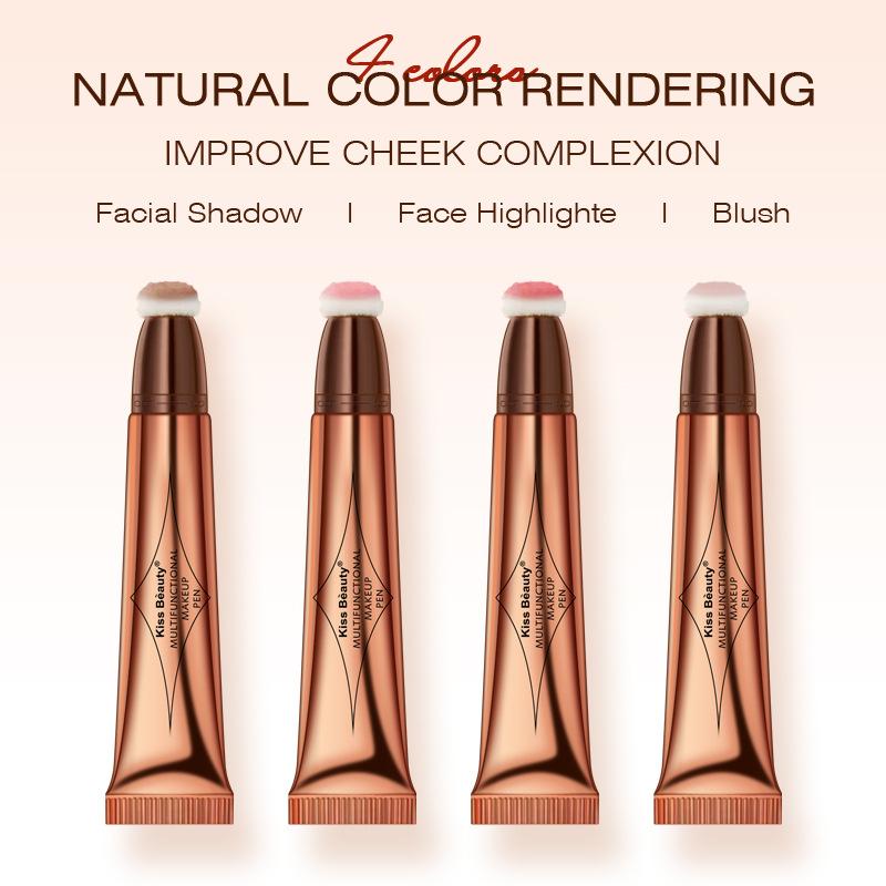 Kissbeauty Multifunctional Makeup Pen Liquid Blush Highlight Pearlescent Grooming Pen Fine Glitter Naturally Brightens Face