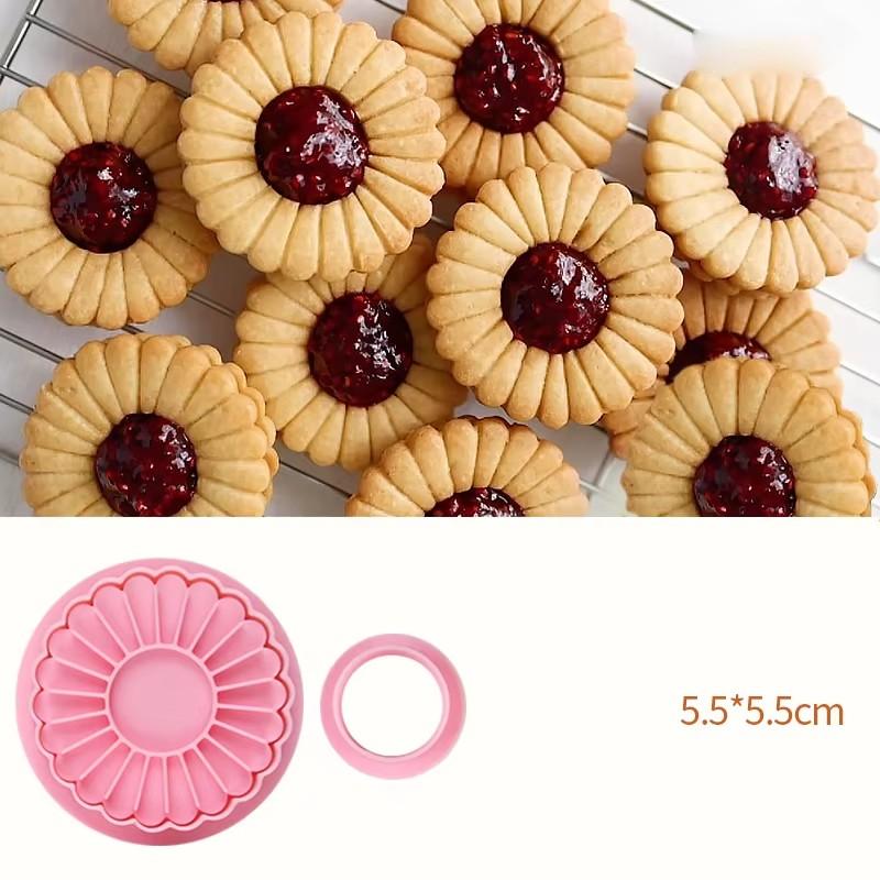 Jam Sandwich Cookie Mold 3d Christmas Envelope Love Shape Pressable Cutter Biscuit Fondant Cookie Stamp New Year Cake Decor
